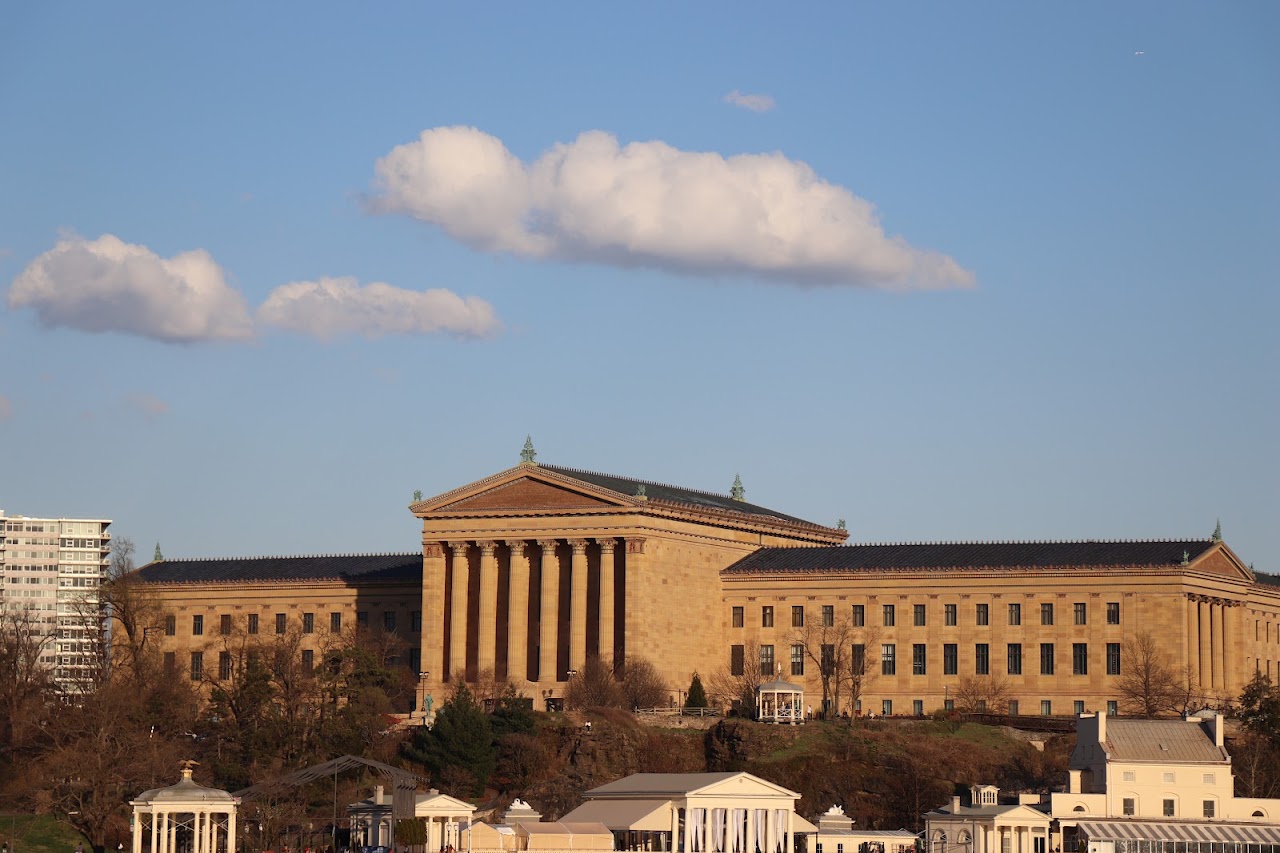 The Philadelphia Museum of Art beneath a blue sky